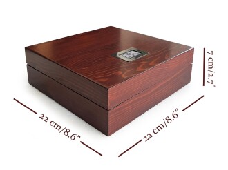 Mezmob Masif Yerli Sedir Ağacı Humidor Puro Kutusu Küçük Boy Dijital - 4