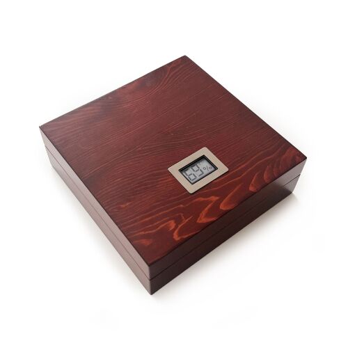 Mezmob Masif Yerli Sedir Ağacı Humidor Puro Kutusu Küçük Boy Dijital - 1