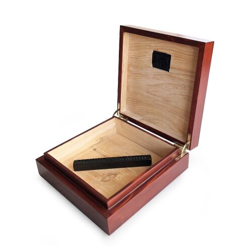 Mezmob Masif Yerli Sedir Ağacı Humidor Puro Kutusu Küçük Boy Dijital - 5