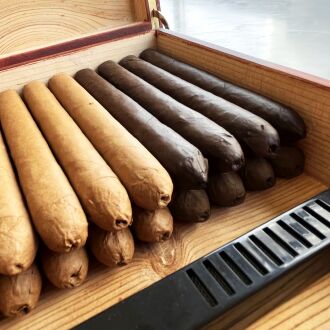 Mezmob Masif Yerli Sedir Ağacı Humidor Puro Kutusu Küçük Boy Dijital - 10