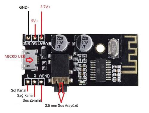 MH-MX8 Kablosuz Ses Modülü Audio Wireless Bluetooth Module - 3