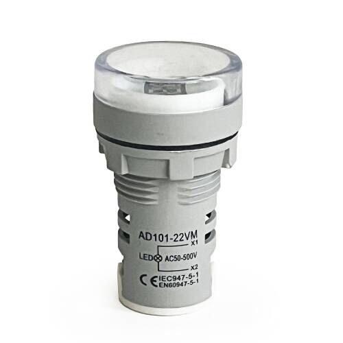 Mini Dijital Voltmetre 22MM AC 60-500V LED Beyaz Işık - 2