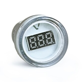 Mini Dijital Voltmetre 22MM AC 60-500V LED Beyaz Işık - 3