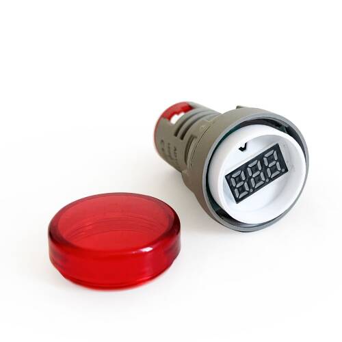 Mini Dijital Voltmetre 22MM AC 60-500V LED Kırmızı Işık - 5