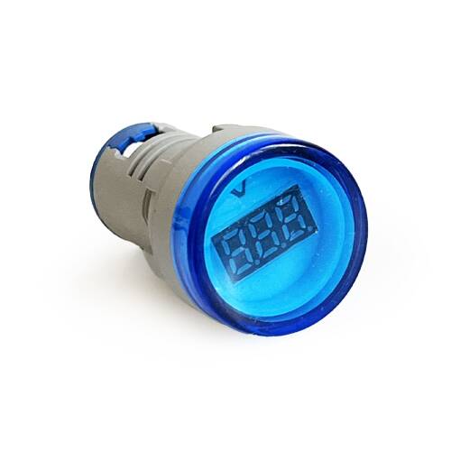 Mini Dijital Voltmetre 22MM AC 60-500V LED Mavi Işık - 1