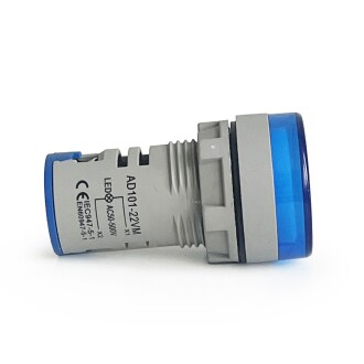 Mini Dijital Voltmetre 22MM AC 60-500V LED Mavi Işık - 10