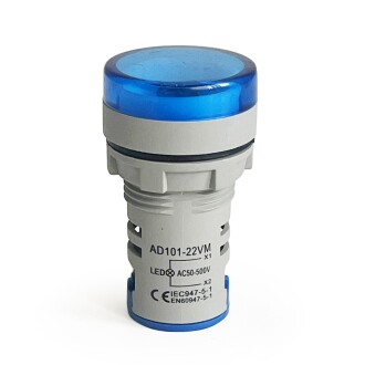 Mini Dijital Voltmetre 22MM AC 60-500V LED Mavi Işık - 2