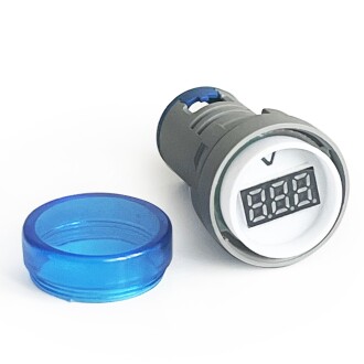 Mini Dijital Voltmetre 22MM AC 60-500V LED Mavi Işık - 5