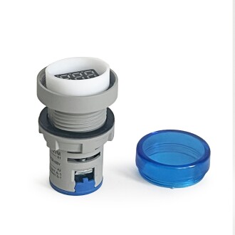 Mini Dijital Voltmetre 22MM AC 60-500V LED Mavi Işık - 6