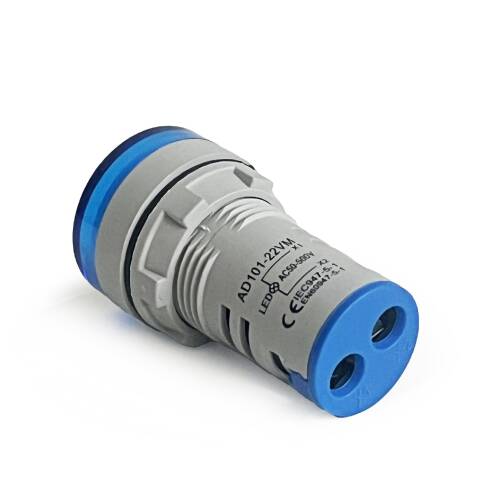 Mini Dijital Voltmetre 22MM AC 60-500V LED Mavi Işık - 9
