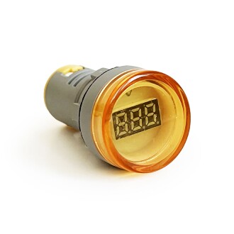 Mini Dijital Voltmetre 22MM AC 60-500V LED Sarı Işık 