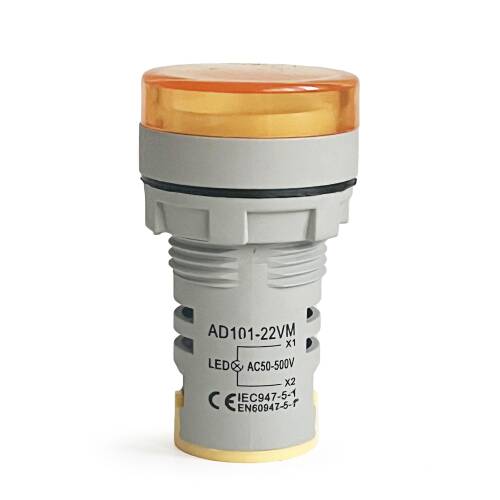 Mini Dijital Voltmetre 22MM AC 60-500V LED Sarı Işık - 2