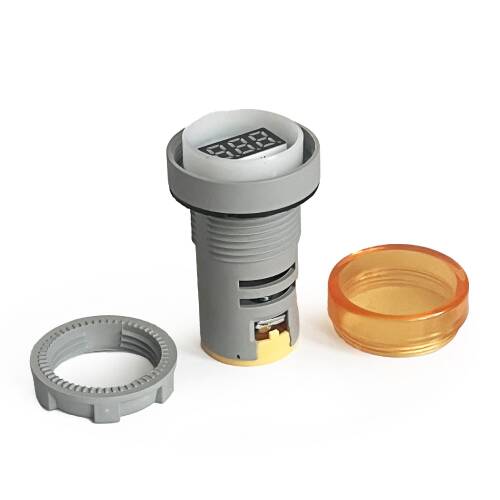 Mini Dijital Voltmetre 22MM AC 60-500V LED Sarı Işık - 8