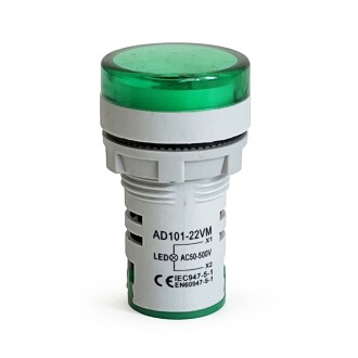 Mini Dijital Voltmetre 22MM AC 60-500V LED Yeşil Işık - 2