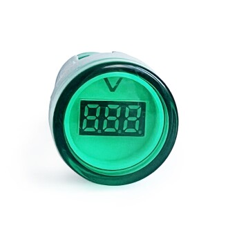 Mini Dijital Voltmetre 22MM AC 60-500V LED Yeşil Işık - 3