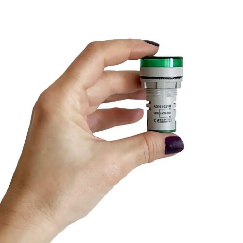 Mini Dijital Voltmetre 22MM AC 60-500V LED Yeşil Işık - 4