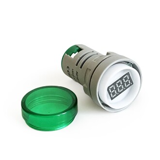 Mini Dijital Voltmetre 22MM AC 60-500V LED Yeşil Işık - 5