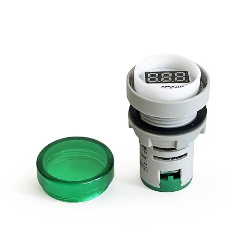 Mini Dijital Voltmetre 22MM AC 60-500V LED Yeşil Işık - 6