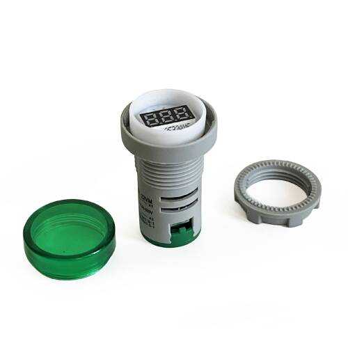 Mini Dijital Voltmetre 22MM AC 60-500V LED Yeşil Işık - 8