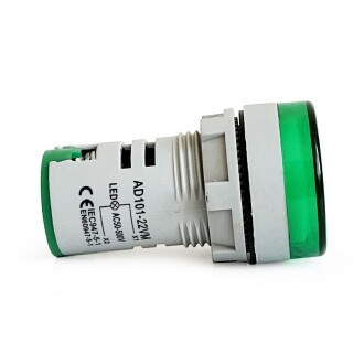 Mini Dijital Voltmetre 22MM AC 60-500V LED Yeşil Işık - 10