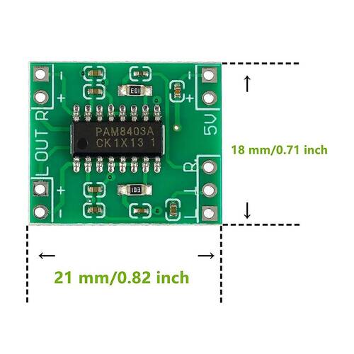 Minyatür Dijital Güç Amplikatör Devresi 2*3W Class D PAM8403 Power Amplifier Board 2.5~5V