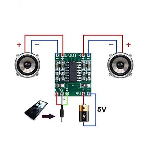 Minyatür Dijital Güç Amplikatör Devresi 2*3W Class D PAM8403 Power Amplifier Board 2.5~5V