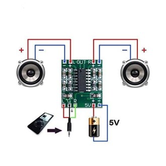 Minyatür Dijital Güç Amplikatör Devresi 2*3W Class D PAM8403 Power Amplifier Board 2.5~5V - 5