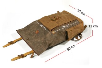 Muchuan 9120 Kanvas Deri Retro Sırt Çantası Kahverengi - 5