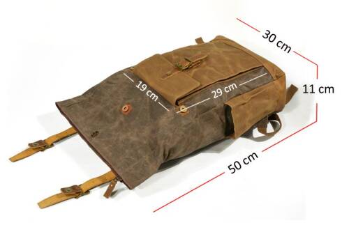 Muchuan 9120 Kanvas Deri Retro Sırt Çantası Kahverengi - 5