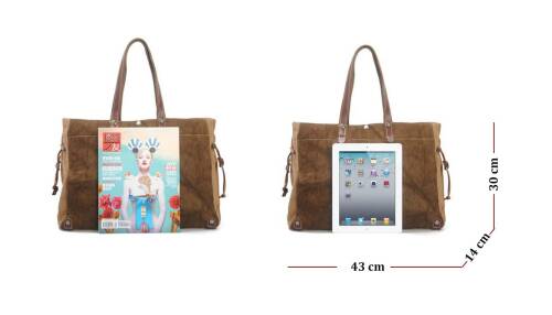 Muchuan Batik Kanvas Postacı Çanta Kahverengi - 8