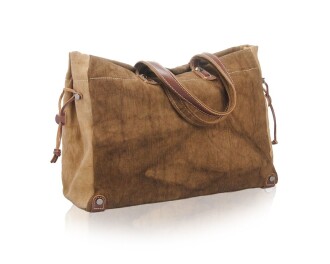 Muchuan Tie-Dye Canvas Messenger Bag Brown