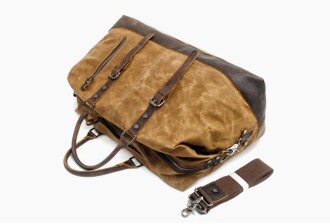 Muchuan Kanvas Kısa Seyahat Çantası (Haki) - 7