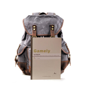 Muchuan Su Geçirmez Kanvas Retro Sırt Çantası (Füme) - 3