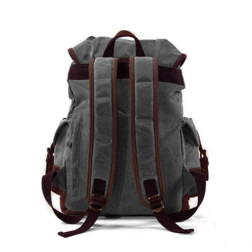 Muchuan Su Geçirmez Kanvas Retro Sırt Çantası (Füme) - 4