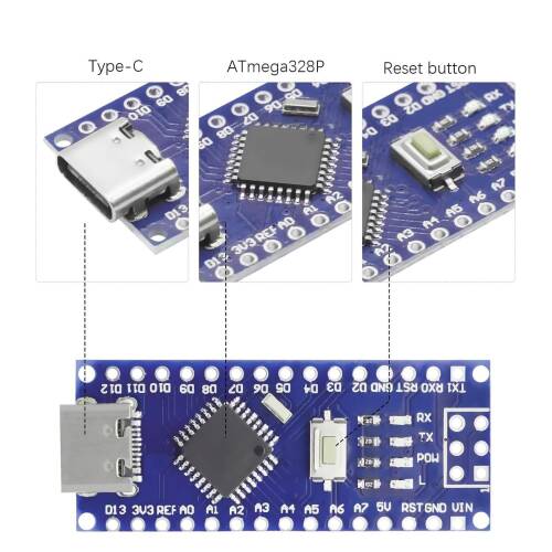 Nano V3.0 ATMEGA328P Type-C - 3