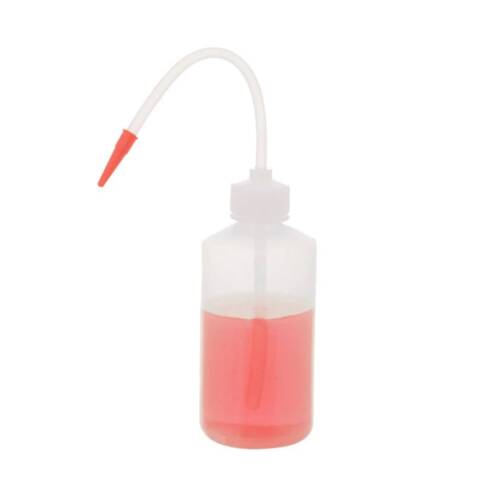 Piset 250ml Renkli Yıkama Şişesi Şeffaf PE Plastik Uzun Form - 2