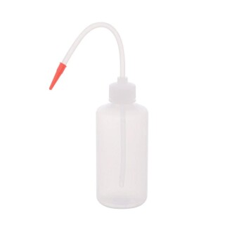 Piset 250ml Renkli Yıkama Şişesi Şeffaf PE Plastik Uzun Form 