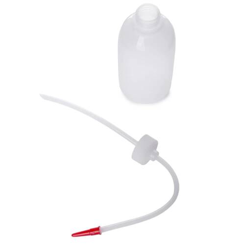 Piset 250ml Renkli Yıkama Şişesi Şeffaf PE Plastik Uzun Form - 3