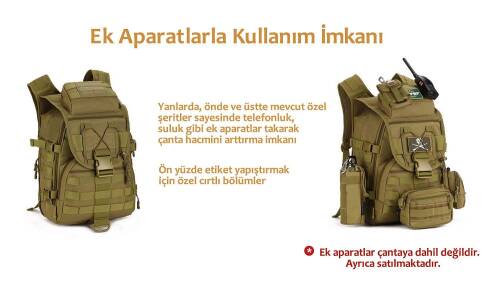 Protector Plus 40L Molle Taktik Çanta (Haki) - 7