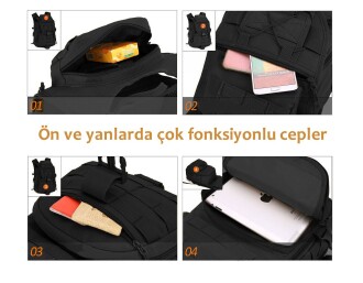 Protector Plus 40L Molle Taktik Çanta (Siyah) - 4