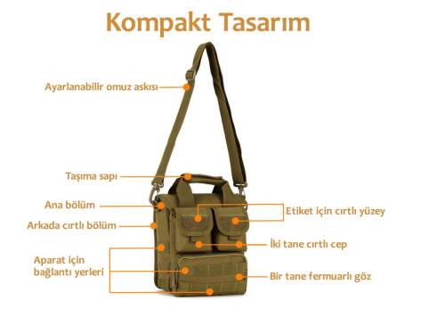 Protector Plus Multi Section Messenger Bag Khaki - 2