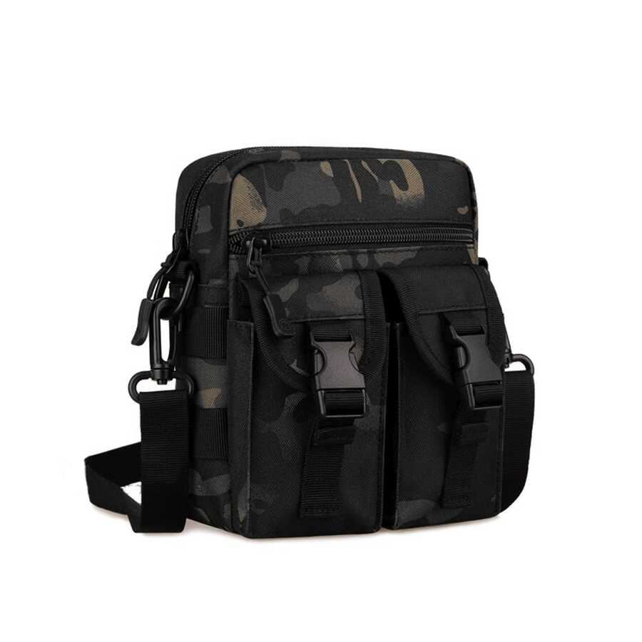  Protector Plus Omuzdan Askılı Küçük Taktik Outdoor Gündelik El Çantası Siyah Akrep Kamuflaj