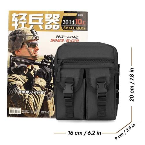 Protector Plus Omuzdan Askılı Küçük Taktik Outdoor Gündelik El Çantası Siyah - 4