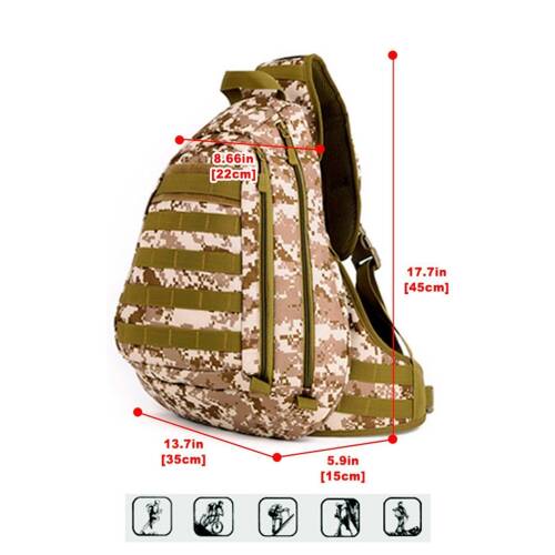 Protector Plus Tek Omuz Taktik Sırt Çanta Kamuflaj - 4