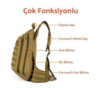 Protector Plus Tek Omuz Taktik Sırt Çantası Haki - 2