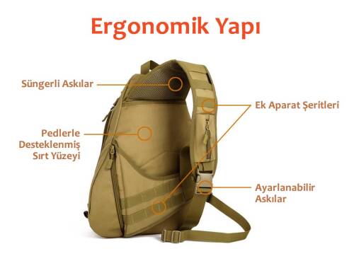 Protector Plus Tek Omuz Taktik Sırt Çantası Haki - 3