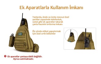 Protector Plus Tek Omuz Taktik Sırt Çantası Haki - 6