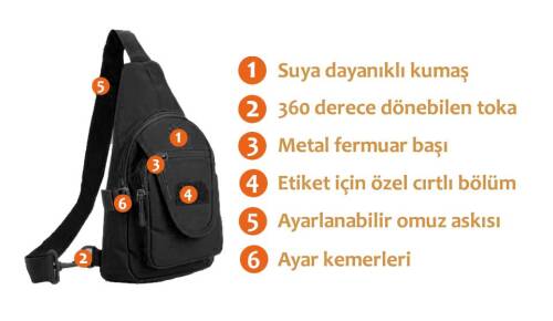 Protector Plus Üçgen Tek Omuz Çantası (Siyah) - 6