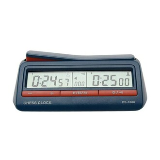 Set of PS-1688 Digital Chess Game Clock and Star School Tournament Chess Set Foldable Green - Thumbnail