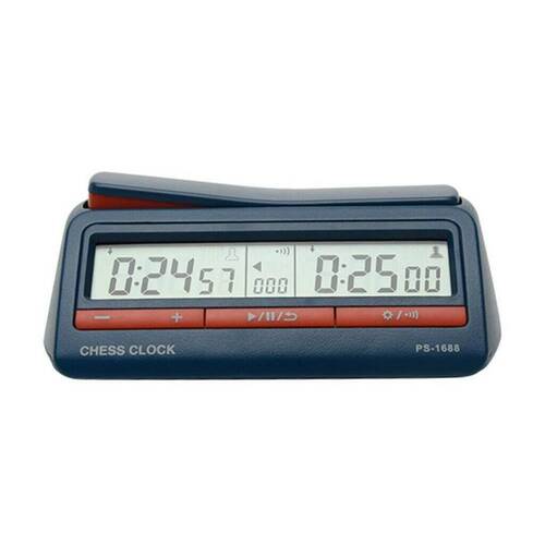 Set of PS-1688 Digital Chess Game Clock and Star School Tournament Chess Set Foldable Green
